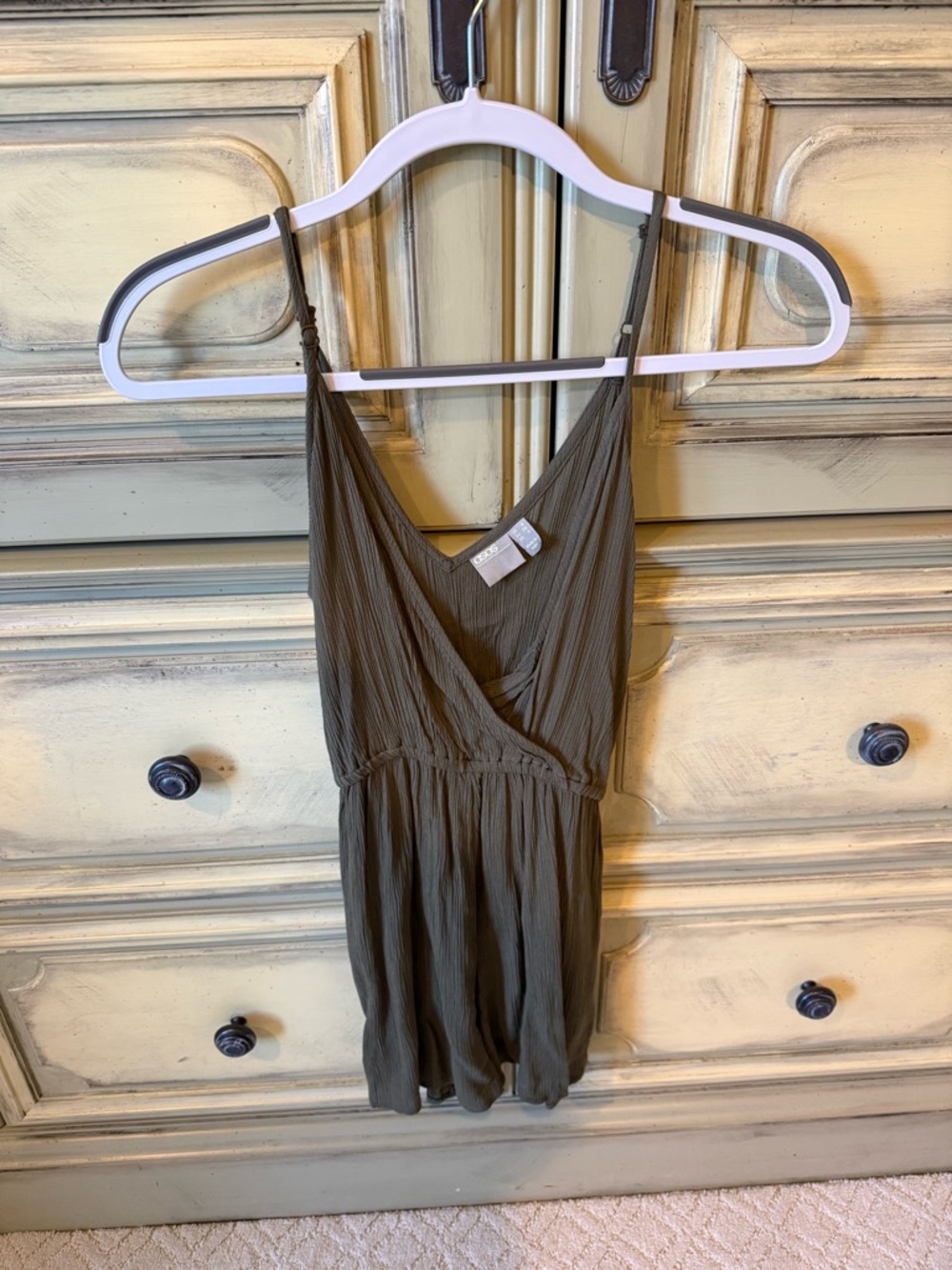 ASOS Olive Green Sleeveless Wrap Romper